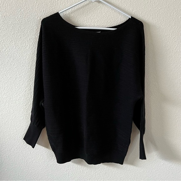 Chico’s Black Ribbed Sweater Cashmere Blend Size 8 - Picture 2 of 8